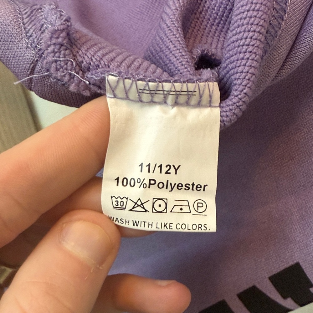 Purple Cropped Hoodie with New York Print - Picture 2 of 4